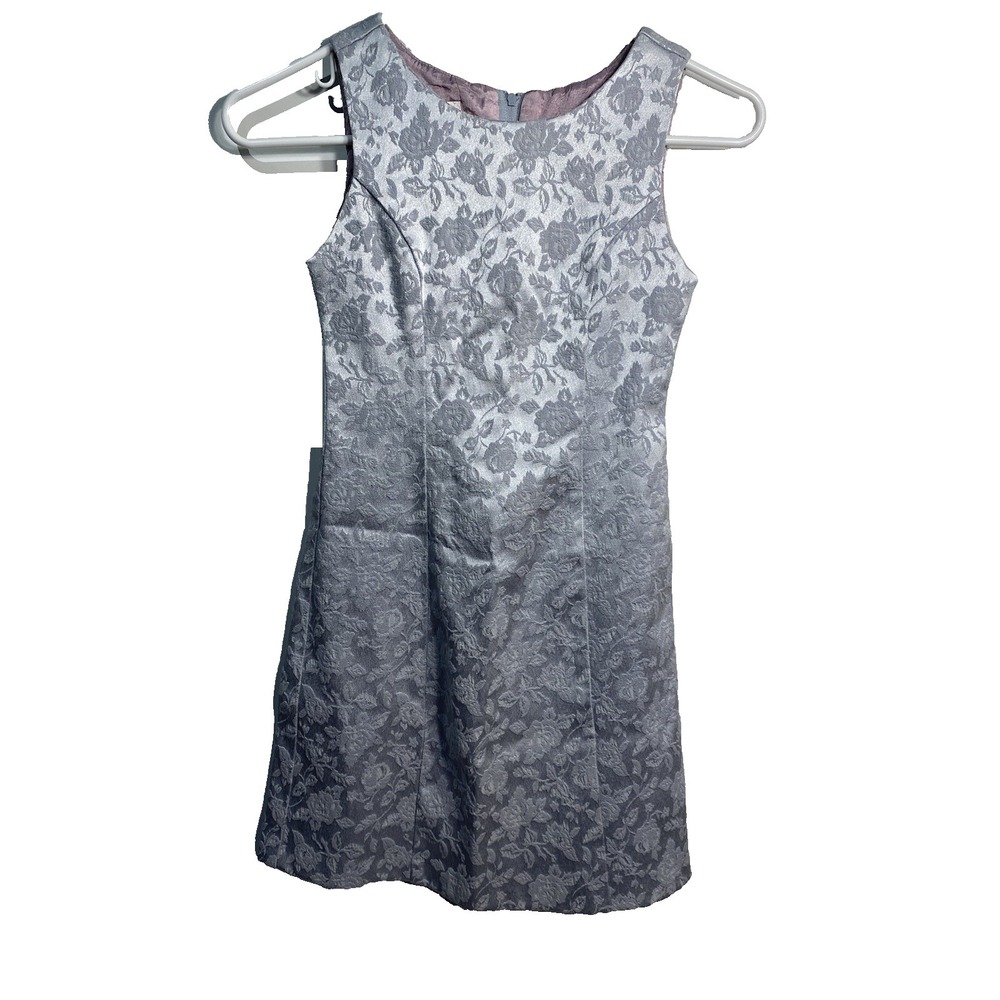 biscotti‎ collezion girls silver floral dress size 10 sleeveless